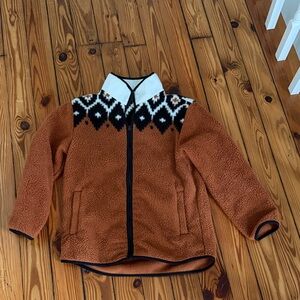 Land’s end fair isle fleece xs 2-4 Cozy Brown Jacket